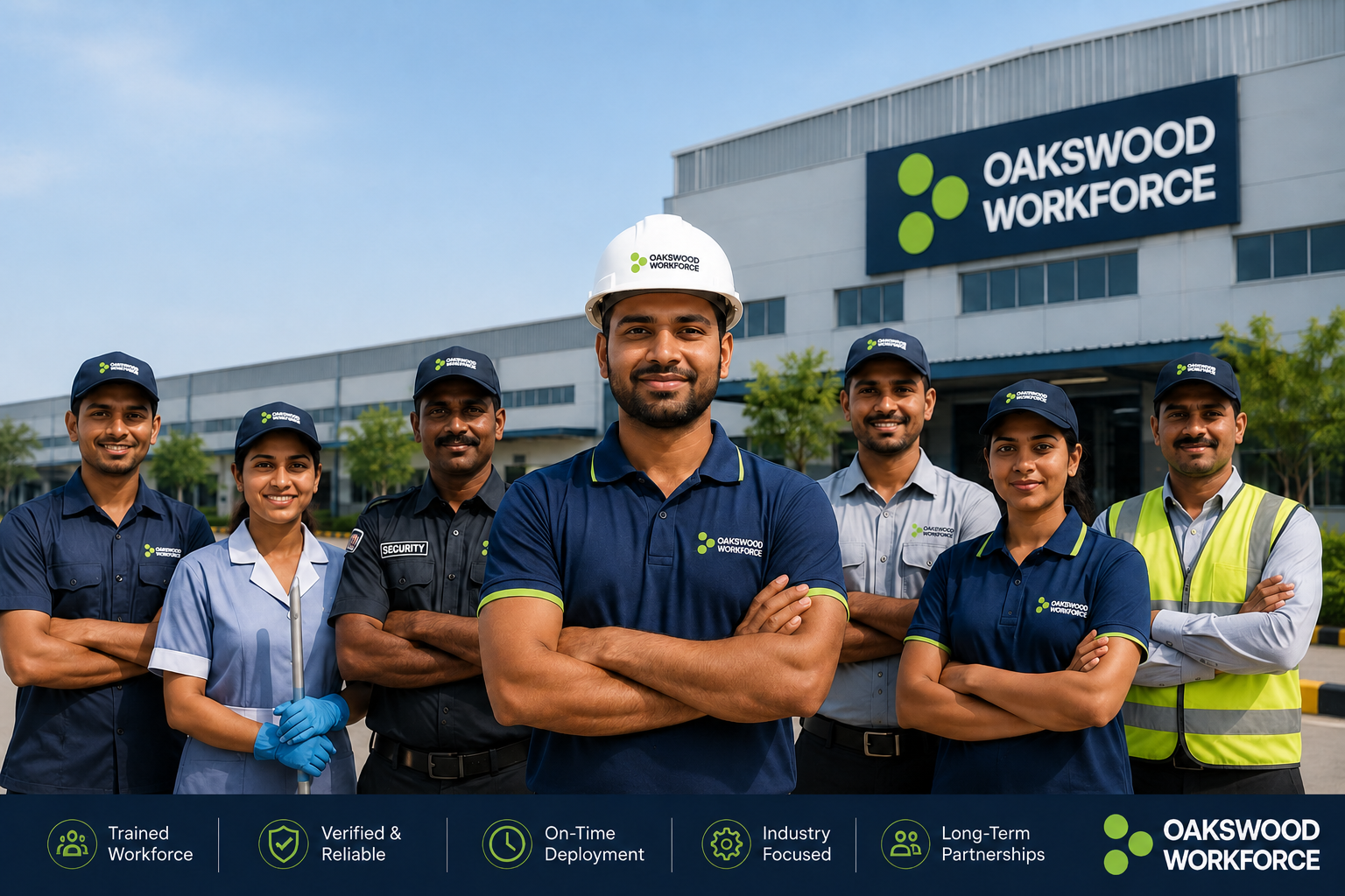 Professional industrial workforce team